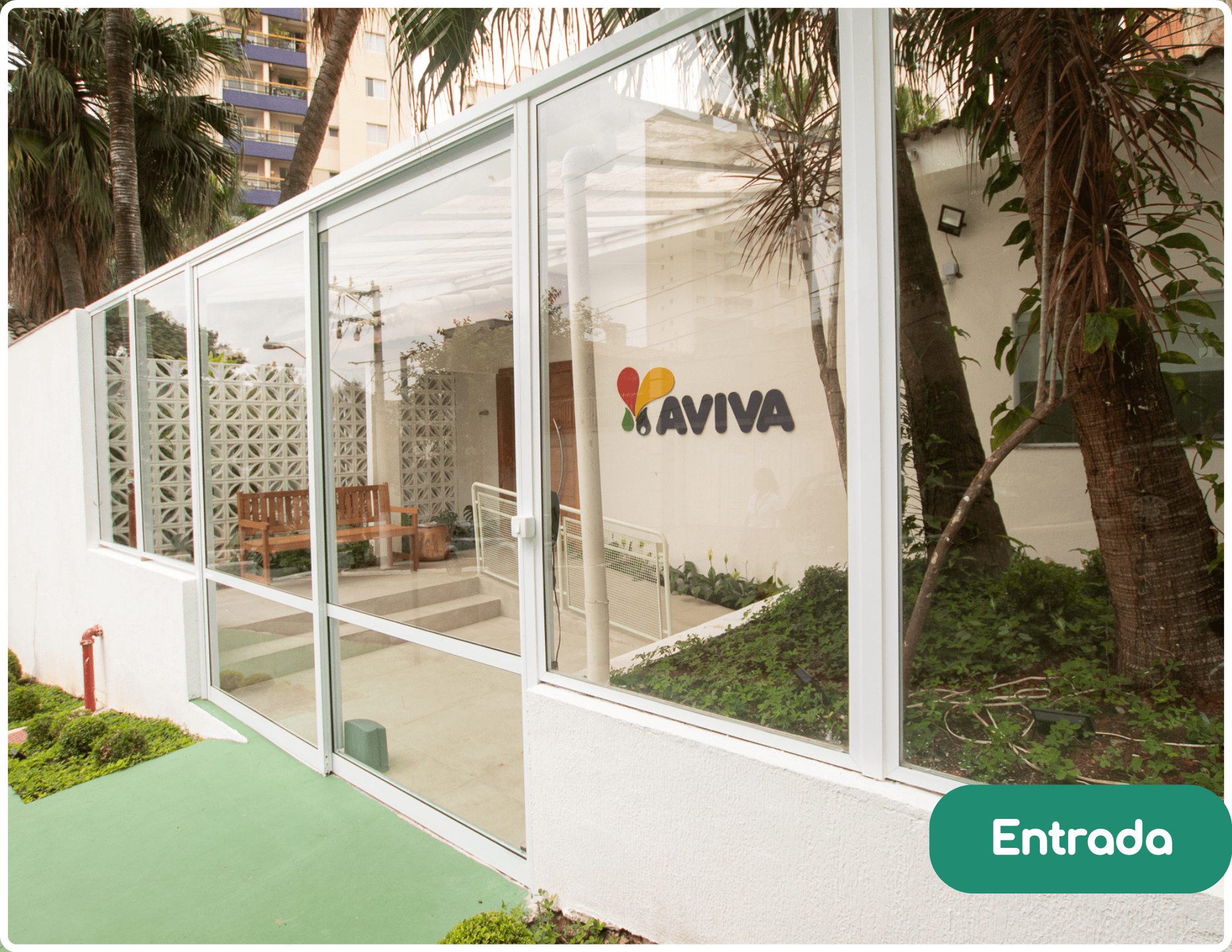 Entrada da unidade Chácara Klabin da escola infantil AVIVA