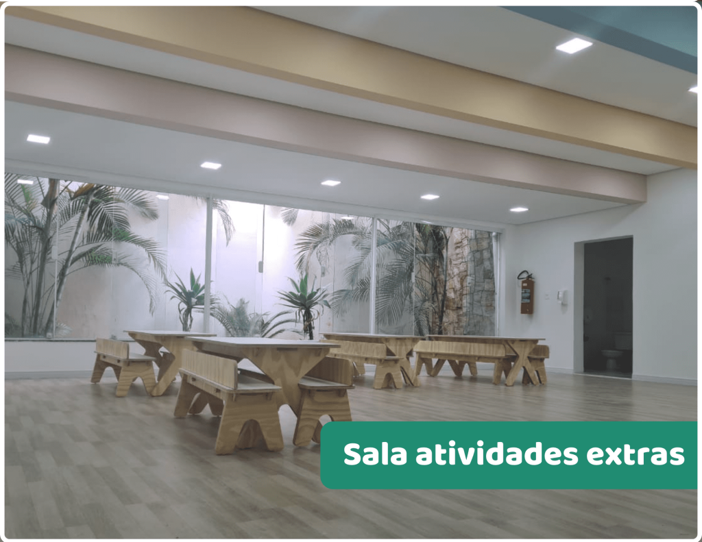 Sala atividades extra da unidade Chácara Klabin da escola infantil AVIVA