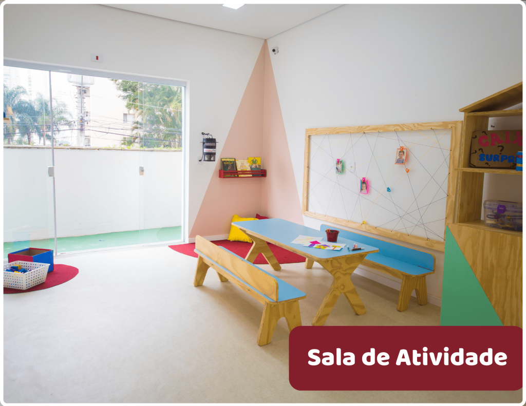 Sala de Atividades da unidade Chácara Klabin da escola infantil AVIVA