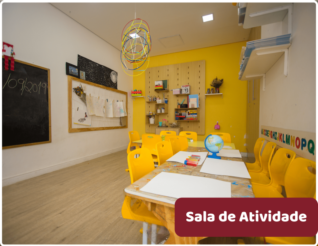 Foto da sala de atividades da unidade de Moema da escola infantil AVIVA