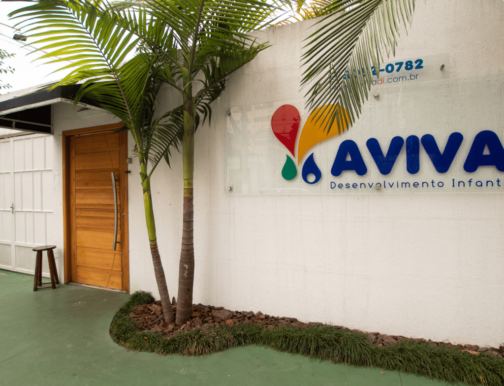 Fachada da unidade de Moema da escola infantil Aviva