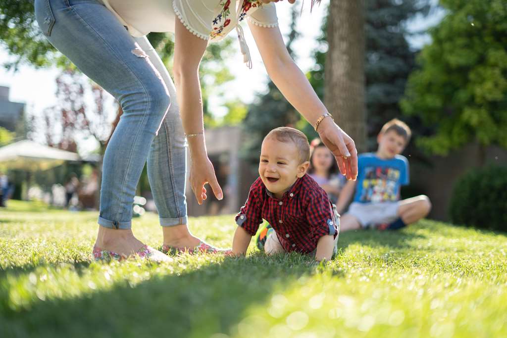 foto de uma família em um parque