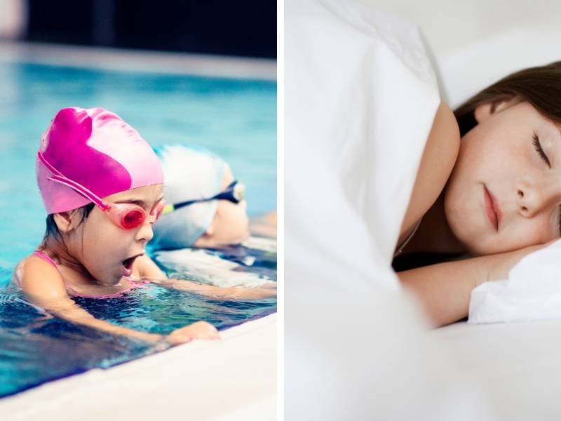 A natação melhora a qualidade do sono da criança.